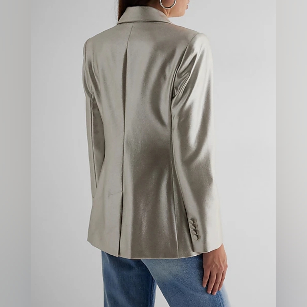 Express Metallic One Button Blazer - image 6